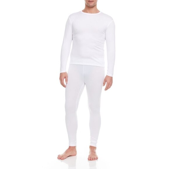 Men Thermals White Microfiber Fleece Long Johns Winter Baselayer Underwear M-2XL - Picture 1 of 5